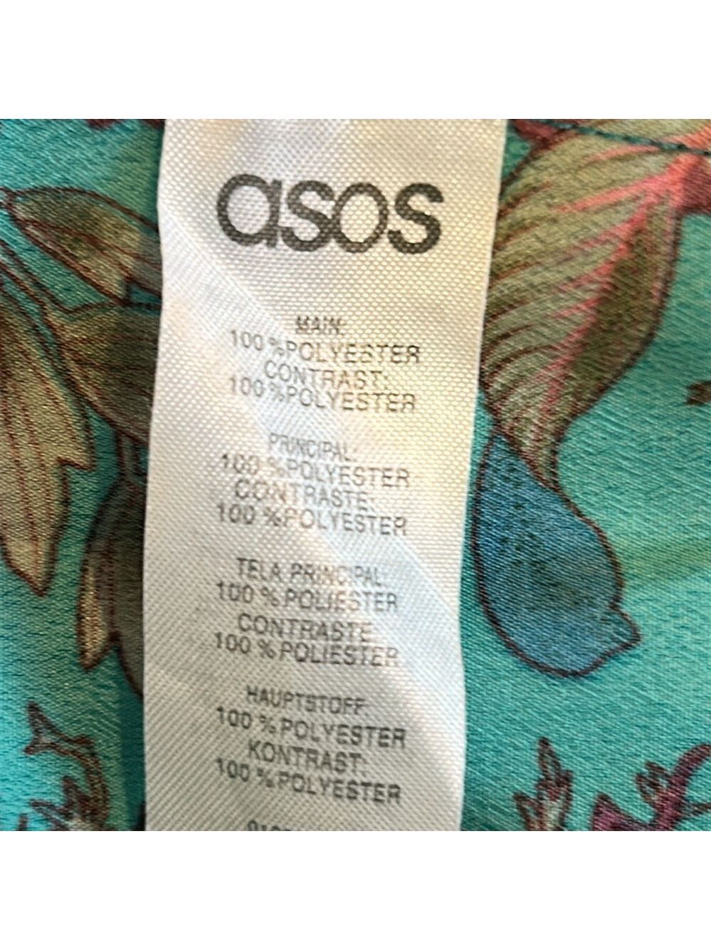 ASOS Floral Teal Cap Sleeve Romper Size 4 - Picture 12 of 13